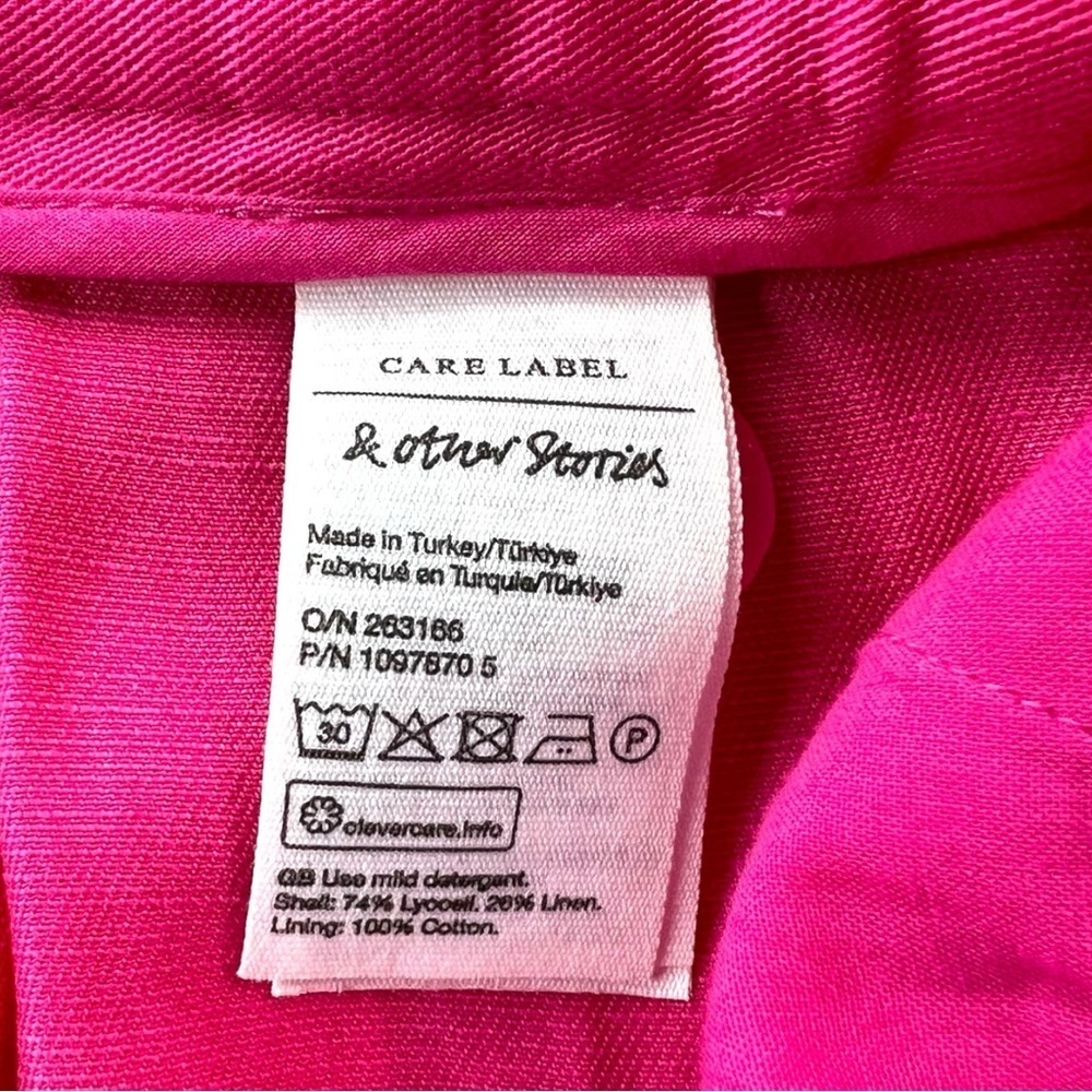 NWT & Other Stories Pink Paper Bag High-Waisted Shorts In Size 8 - Picture 7 of 12